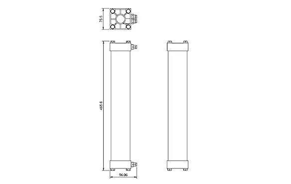寸法図 オゾン分解装置 25リットル