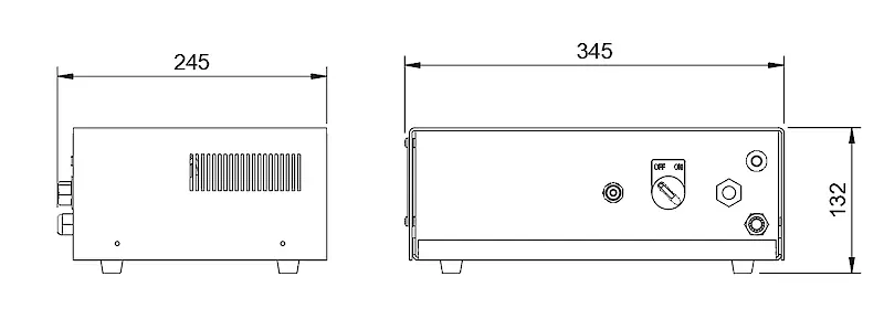 ozone destructor desktop model dimension drawing
