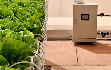 aquaGaLF geïnstalleerd in de kas