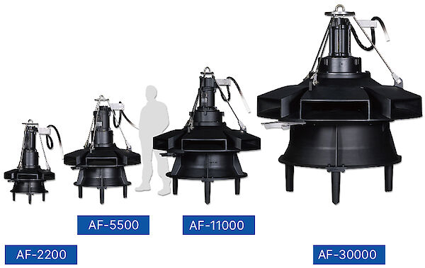 submersible mega aerator 9 model line-up