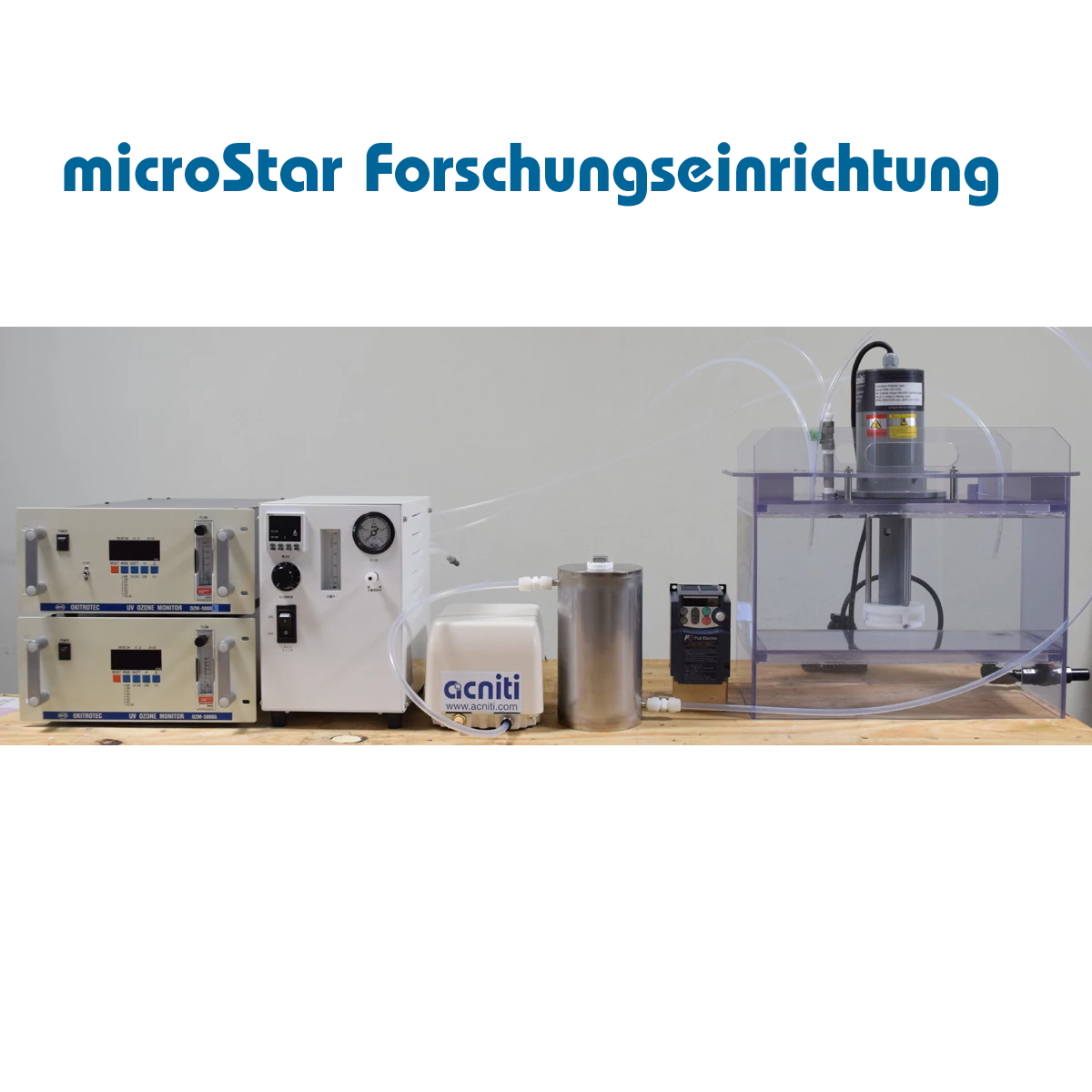 Microstar testet den Aufbau mit Ozongenerator und Ozonsensoren.