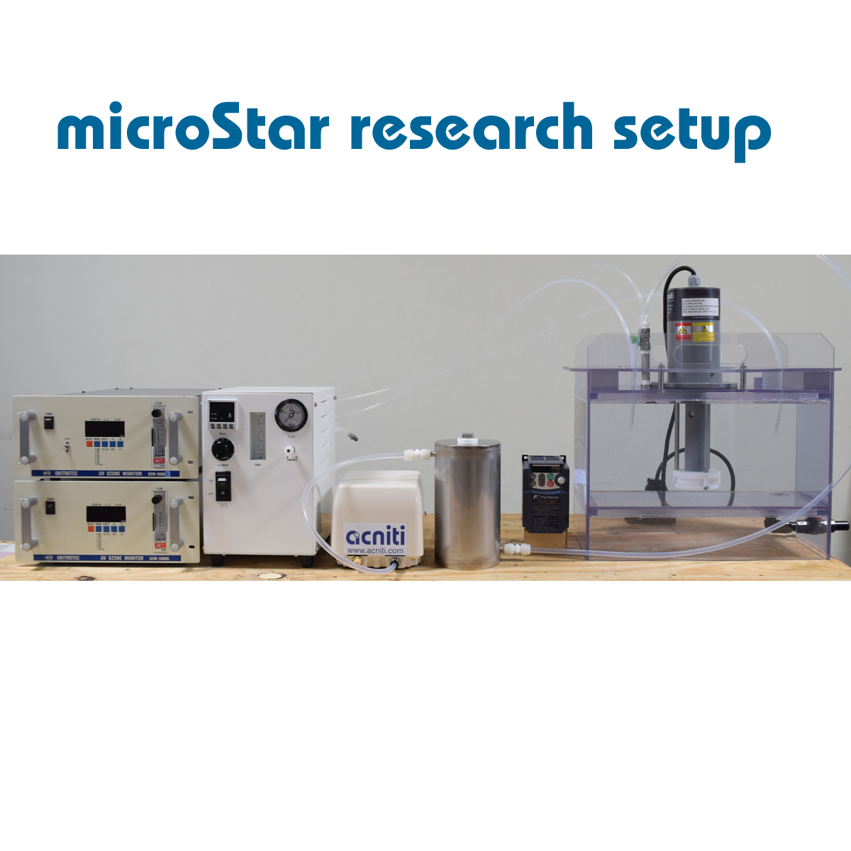 إعداد اختبارات Microstar باستخدام مولد الأوزون وأجهزة استشعار الأوزون.