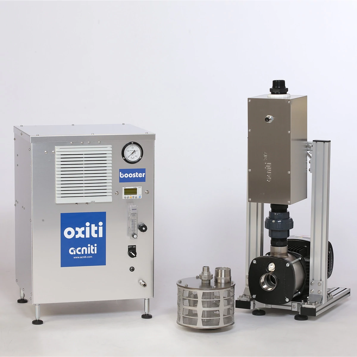 acniti turbiti nanobubbles 747 pump skid set with oxygen concentrator and self cleaning inlet filter