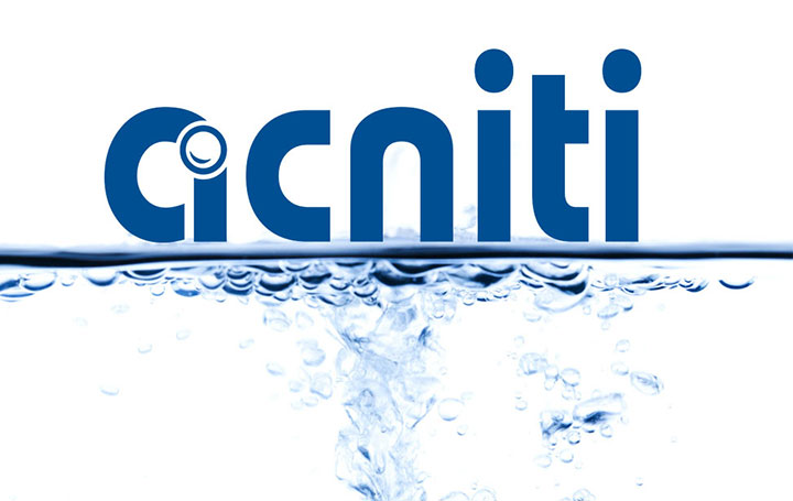 acniti logo bubbles and water